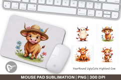Seasonal Highland Cow Mouse Pad Product Image 1