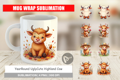 Seasonal Highland Cow Mug Wrap Product Image 1