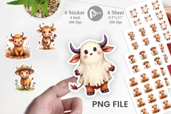 Seasonal Highland Cow Sticker Product Image 1
