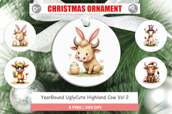 Seasonal Highland Cow Ornament Product Image 1