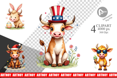 Seasonal Highland Cow Clipart Product Image 1