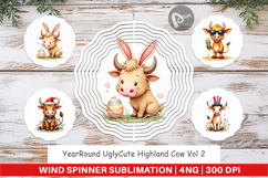 Seasonal Highland Cow Wind Spinner Product Image 1
