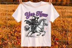 Yee Haw Witch Halloween PNG, Western Cowgirl Horse Shirt Product Image 3