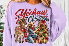 Yeehaw, It’s Christmas Western Cowgirl & Donkey Christmas PN Product Image 5
