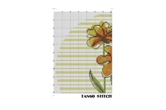 Yellow abstract watercolor flower cross stitch pattern - Tango Stitch