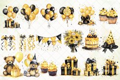 Yellow And Black Birthday Watercolor Sublimation Product Image 2