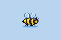 Yellow Bee Pixel Art Design Vector Product Image 1