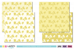 Bee nursery printable paper soft yellow tones