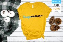 Fall t-shirt mockup yellow | Thanksgiving shirt mockup Product Image 1