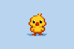 Yellow Chick Pixel Art Design Vector Product Image 1