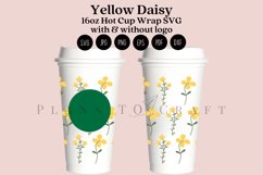 yellow daisy flower starbucks 16oz hot cup wrap svg presized template for tumbler grande suitable for cricut and silhouette
