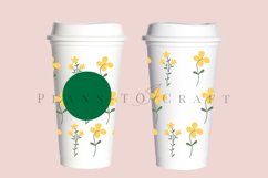 yellow daisy flower starbucks 16oz hot cup wrap svg presized template for tumbler grande suitable for cricut and silhouette