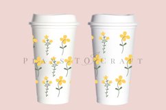 yellow daisy flower starbucks 16oz hot cup wrap svg presized template for tumbler grande suitable for cricut and silhouette