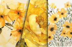 Yellow Floral Digital Paper Bundle Product Image 6
