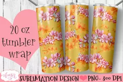 Yellow floral template for 20oz tumbler sublimation Product Image 1