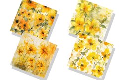 Yellow Floral Digital Paper Bundle Product Image 2