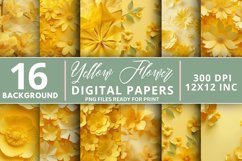 Yellow Flowers Seamless Digital Paper Bundle Product Image 1