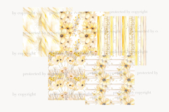 GlamArtZhanna, Yellow flowers paper, Yellow digital paper, Yellow pattern, Yellow background, Planner paper, Planner pattern, Planner background, Spring planner, Summer planner, Flowers paper, Flowers pattern, Flowers background, Journaling paper