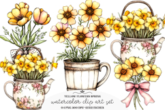 Yellow Flowers Spring Clipart - Yellow Flowers Spring Product Image 1