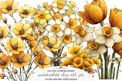 Yellow flowers spring clipart - Yellow flowers spring Png Product Image 1