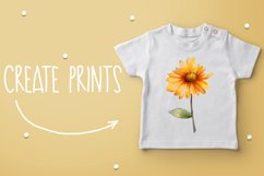 Yellow flower. Watercolor clipart collection Product Image 6