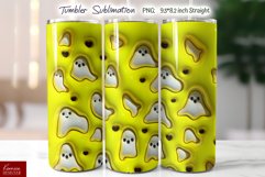 3d Seamless Ghosts Tumbler|Yellow Puffy Tumbler Sublimation Product Image 1