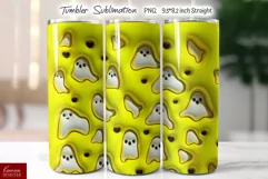 3d Seamless Ghosts Tumbler|Yellow Puffy Tumbler Sublimation Product Image 1