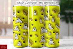 3d Seamless Ghosts Tumbler|Yellow Puffy Tumbler Sublimation Product Image 2