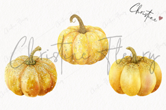 Yellow Glitter Pumpkin | Fall Png Product Image 3