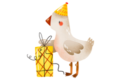Watercolor Party Geese Clipart Set Cute Birthday Product Image 2
