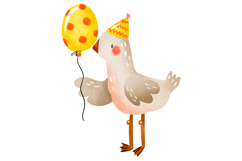 Watercolor Party Geese Clipart Set Cute Birthday Product Image 4