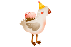 Watercolor Party Geese Clipart Set Cute Birthday Product Image 5