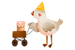 Watercolor Party Geese Clipart Set Cute Birthday Product Image 6