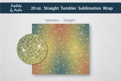 Yellow Green Glitter Seamless Tumbler Sublimation Wrap for 20 oz Skinny Straight Tumbler