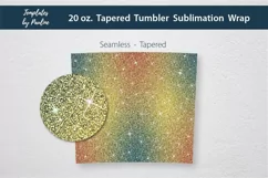 Yellow Green Glitter Seamless Tumbler Sublimation Wrap for 20 oz Skinny Tapered Tumbler