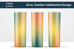 Yellow Green Ombre Seamless Tumbler Sublimation Design for 20 oz Skinny Tumbler