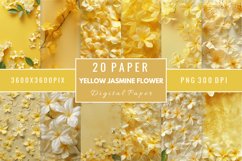 Yellow Jasmine Flowers Digital Paper Bundle Product Image 1