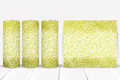 Yellow Leopard Glitter Tumbler Sublimation I 20 Oz Tumbler Wrap PNG