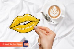 Yellow Lips Sticker, Lips Art Sticker, Colorful Lips Art Product Image 1