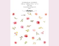 watercolor flowers yellow pink wreath clipart