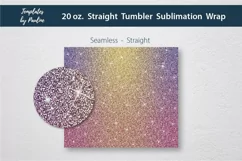 Yellow Purple Glitter Seamless Sublimation Tumbler Design for 20 oz straight skinny tumbler
