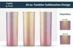 Yellow Purple Glitter Seamless Sublimation Tumbler Wrap for 20 oz Skinny Tumbler