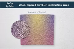 Yellow Purple Glitter Seamless Sublimation Tumbler Wraps for 20 oz tapered skinny tumbler