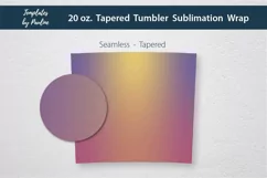 Yellow Purple Ombre Seamless Sublimation Tumbler Wraps for 20 oz tapered skinny tumbler