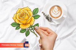 Yellow Rose Sticker, Floral Sticker, Botanical Sticker Product Image 1