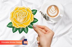 Yellow Rose Sticker, Floral Sticker, Botanical Sticker Product Image 1