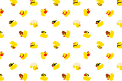 Seamless pattern yellow ducks backdrop Background Craft art Product Image 2