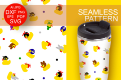 Seamless pattern yellow rubber ducks backdrop Background Product Image 1