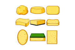 yellow sponge set cartoon Product Image 1