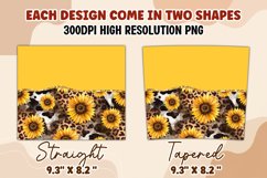 Yellow Sunflower Country Western Tumbler Wrap Sublimation Product Image 4